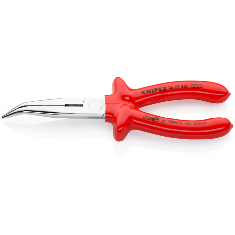 KNIPEX 26 27 200 Flachrundzange mit Schneide (Storchschnabelzange)