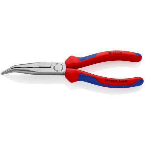 KNIPEX 26 22 200 Flachrundzange mit Schneide (Storchschnabelzange)