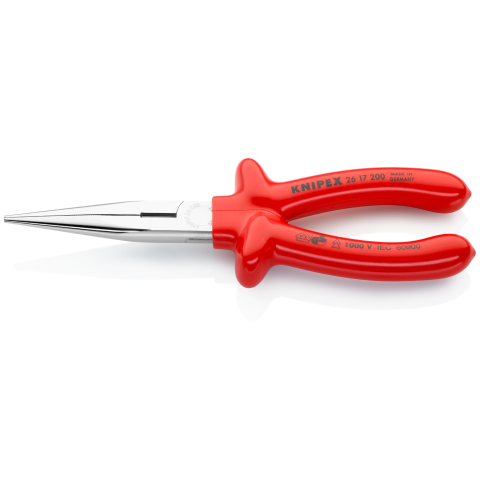 KNIPEX 26 17 200 Flachrundzange mit Schneide (Storchschnabelzange)