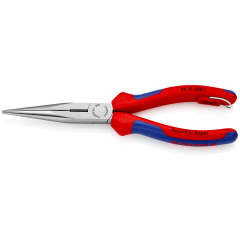 KNIPEX 26 12 200 T Flachrundzange mit Schneide (Storchschnabelzange)