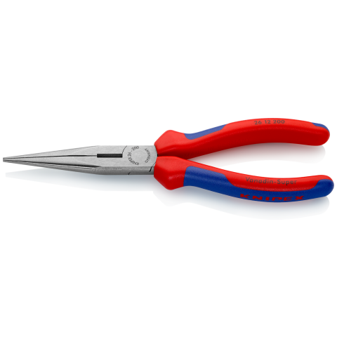 KNIPEX 26 12 200 Flachrundzange mit Schneide (Storchschnabelzange)